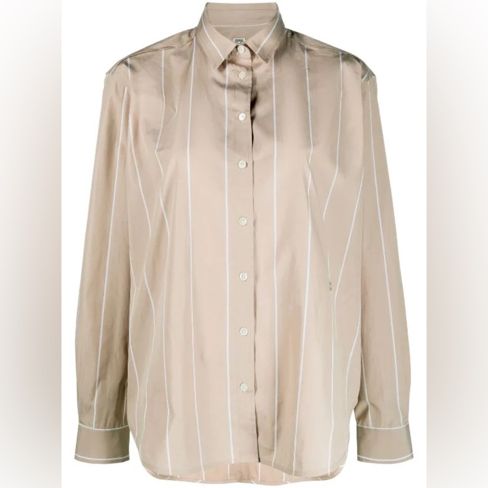 Toteme Beige Striped Blouse